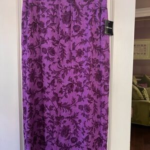 Sag Harbor size 16 NWT skirt purple floral side zip Drawstring S76